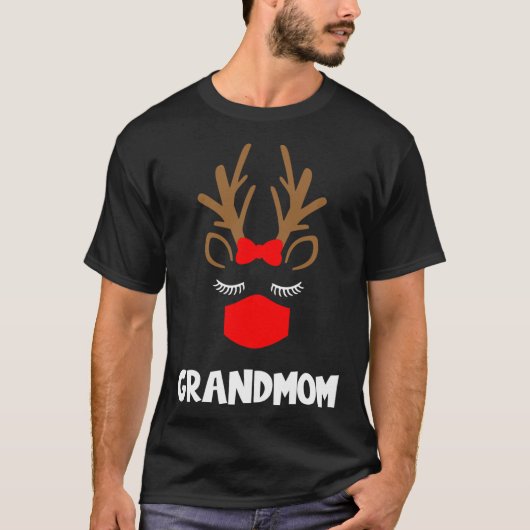 Grootmoeder Grappig rendier kerst dier familie ma T-shirt (Voorkant)