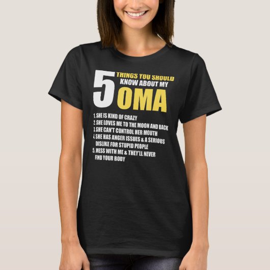 Grootmoeder Grootouder Definitie Moeder Vijf Oma L T-shirt (Voorkant)