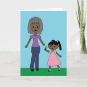 Grootmoeder Grootouders Dag Zwarte Kleindochter Kaart (Voorkant)