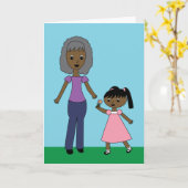 Grootmoeder Grootouders Dag Zwarte Kleindochter Kaart (Gele Bloem)