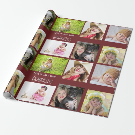 Grootmoeder grootvader PHOTO Collage Gift Cadeaupapier (Uitgerold)