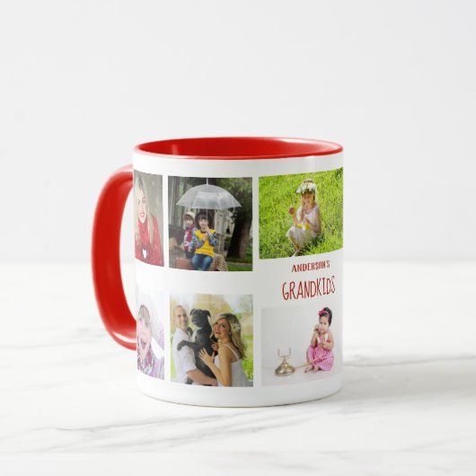 Grootmoeder grootvader PHOTO Collage Gift Mok (Voorkant links)