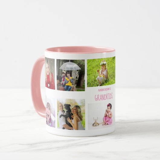 Grootmoeder grootvader PHOTO Collage Gift Mok (Voorkant links)