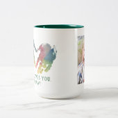 Grootmoeder handafdrukken met foto's tweekleurige koffiemok (Center)