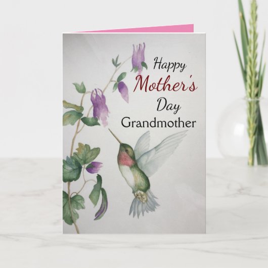 Grootmoeder Happy Moederdag Hummingbird Kaart (Voorkant)