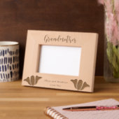 Grootmoeder in Script Kleinkinderen Namen Bloemen Gegraveerde Lijstjes (Links)