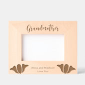 Grootmoeder in Script Kleinkinderen Namen Bloemen Gegraveerde Lijstjes (Voorkant)