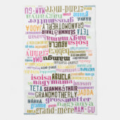 grootmoeder in veel talen keukenhanddoeken (Verticaal)