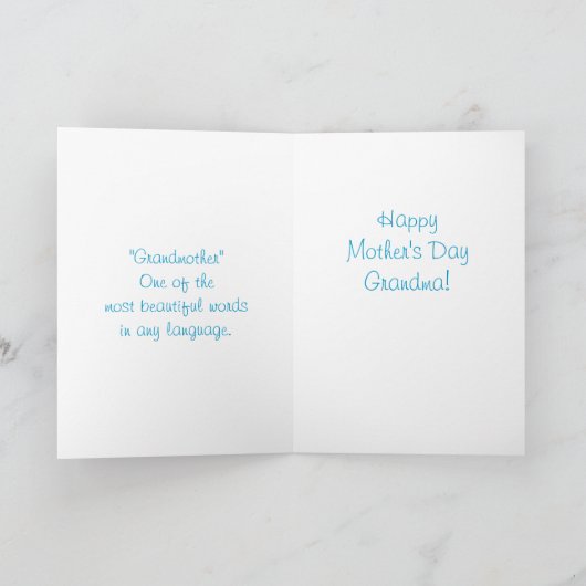 Grootmoeder in vele talen Moederdag Kaart (Binnen)