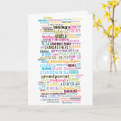 Grootmoeder in vele talen Moederdag Kaart (Gele Bloem)