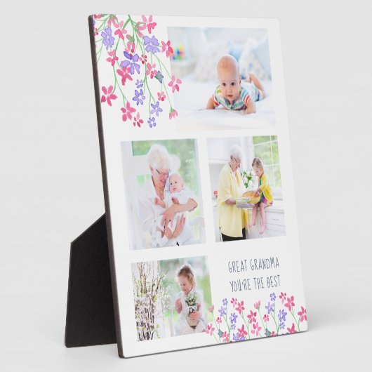 Grootmoeder Je bent de beste 4 foto-Ditsy Flower Fotoplaat (Zijkant)