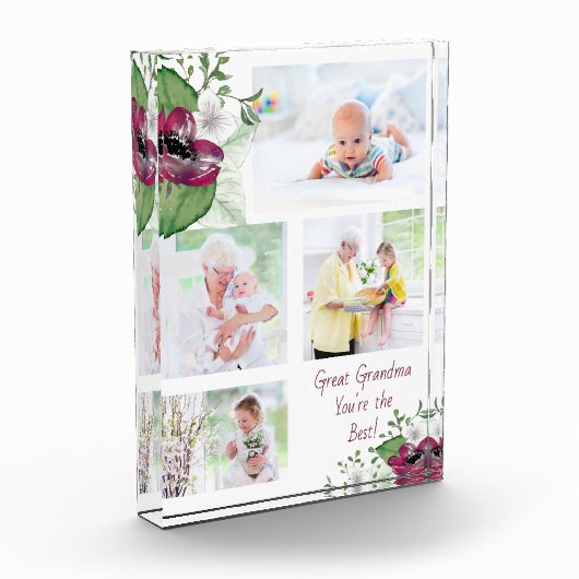 Grootmoeder Je bent de beste magenta Anemone Fotoblokken (Links)