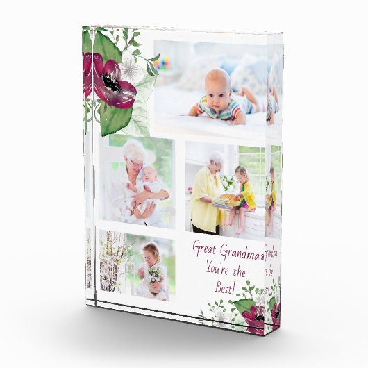 Grootmoeder Je bent de beste magenta Anemone Fotoblokken (Rechts)