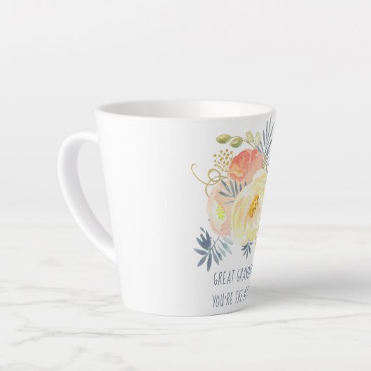 Grootmoeder Je bent de beste perzik boeket Latte Mok (Linkerhoek)