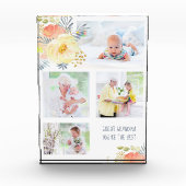 Grootmoeder, je bent de beste perzik gele bloemen fotoblokken (Voorkant)