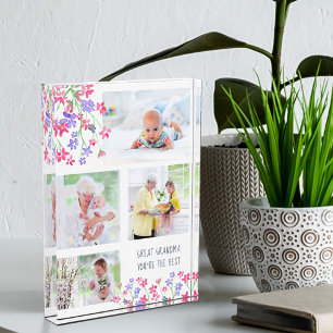 Grootmoeder je bent de beste roze ditsy Floral Fotoblokken