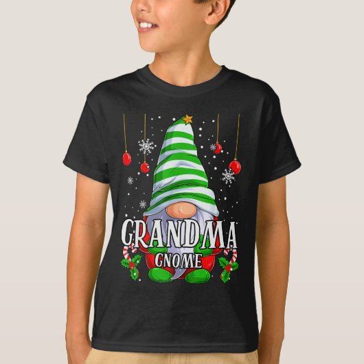 Grootmoeder Kabouter Kerstmis Pyjama Matchende Fam T-shirt (Voorkant)