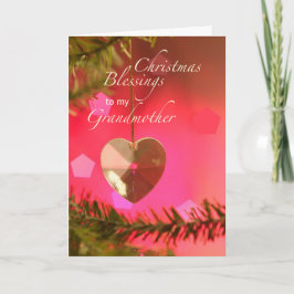 Grootmoeder kersthart op boom Eenvoudige foto's Feestdagen Kaart