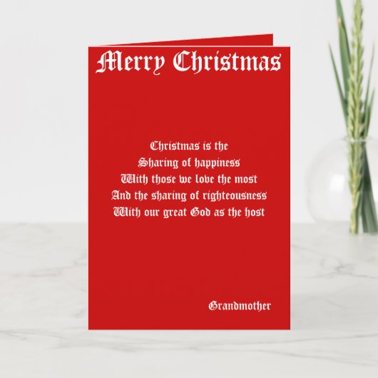 Grootmoeder kerstkaarten feestdagen kaart (Voorkant)