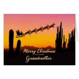 Grootmoeder kerstkerstman met woestijn
