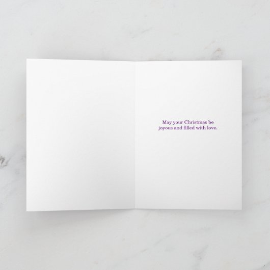 Grootmoeder Kerstlavendel Paarse Poinsetta Feestdagen Kaart (Binnen)