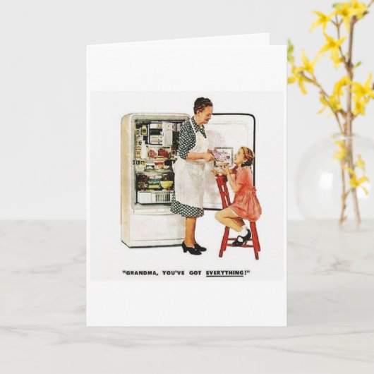  grootmoeder & kind Moederdag Kaart (Gele Bloem)