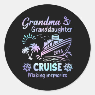 Grootmoeder kleindochter cruise 2025 Herinneringen Ronde Sticker