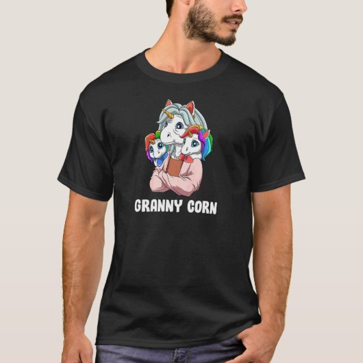 Grootmoeder Kleindochter Kleinzoon Eenhoorns T-shirt (Voorkant)