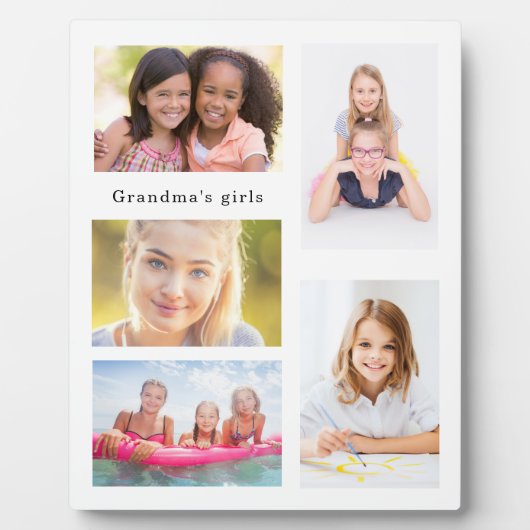 Grootmoeder kleinkinderen foto blanmeisjes fotoplaat (Voorkant)