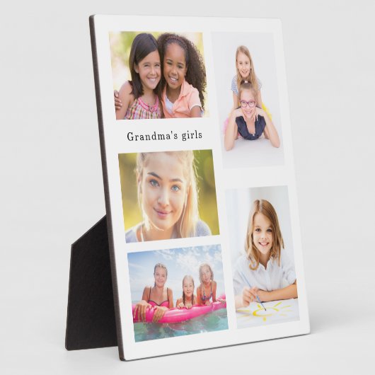 Grootmoeder kleinkinderen foto blanmeisjes fotoplaat (Zijkant)