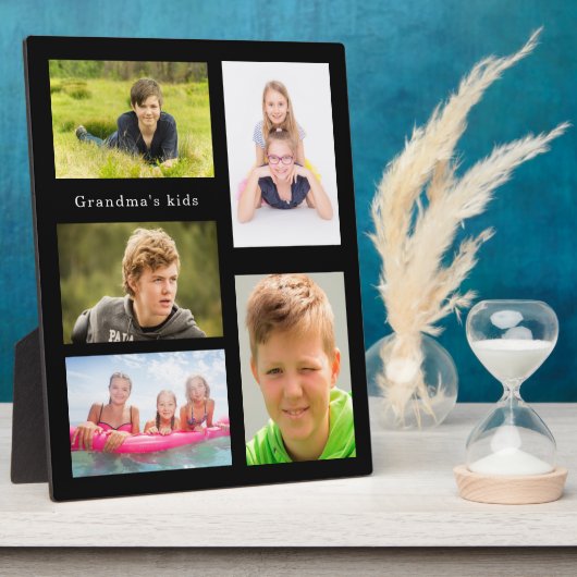 Grootmoeder kleinkinderen foto kinder zwart fotoplaat (Zijkant)