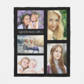 Grootmoeder kleinkinderen foto meisjes fleece deken (Voorkant)