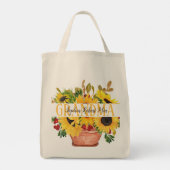 Grootmoeder kleinkinderen Namen Zonbloemen Tote Bag (Achterkant)