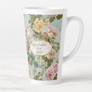Grootmoeder land Chic Floral Blush Aqua Pattern Latte Mok