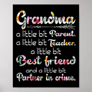 Grootmoeder leraar partner in misdaad grappig poster