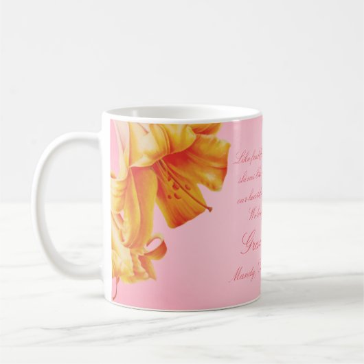 Grootmoeder lilies floral fine art gift mok (Links)