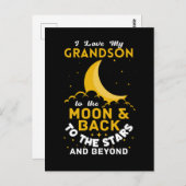 Grootmoeder Love Grandson Briefkaart (Voorkant / Achterkant)
