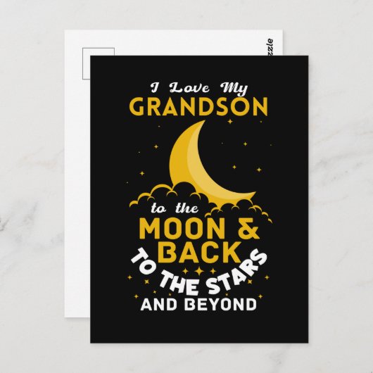 Grootmoeder Love Grandson Briefkaart (Voorkant / Achterkant)