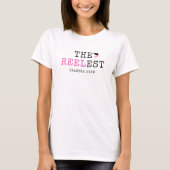 Grootmoeder met de grootste visrol ooit Roze Vis T-shirt (Voorkant)