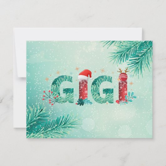 Grootmoeder met Kerstmis Feestdagenkaart (Voorkant)