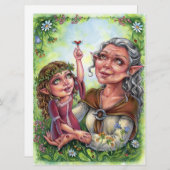 Grootmoeder met kleindochter Art Kaart Elves (Voorkant / Achterkant)