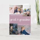 Grootmoeder Moederdag 4 Foto Collage Pink Feestdagen Kaart (Voorkant)