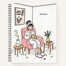 Grootmoeder Moederdag Gezellige Ontspannende Illus