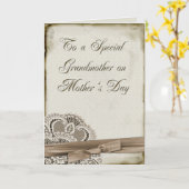 Grootmoeder Moederdag Vintage Kaart (Gele Bloem)