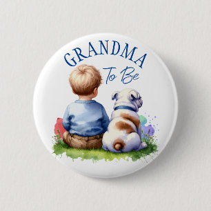 Grootmoeder moet worden Baby en Bulldog Baby sho Ronde Button 5,7 Cm