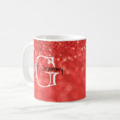 Grootmoeder Nickname Monogram Coral Bokeh Foto Koffiemok (Voorkant links)