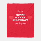 Grootmoeder NONNA Happy Birthday Custom Schattige Fleece Deken (Voorkant)