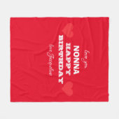 Grootmoeder NONNA Happy Birthday Custom Schattige Fleece Deken (Voorkant (Horizontaal))