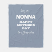 Grootmoeder NONNA Moederdag Custom Blue Schattige Fleece Deken (Voorkant)