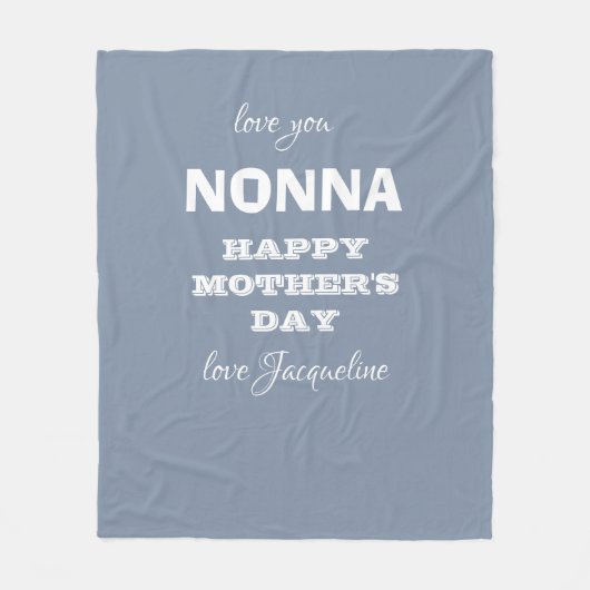Grootmoeder NONNA Moederdag Custom Blue Schattige Fleece Deken (Voorkant)